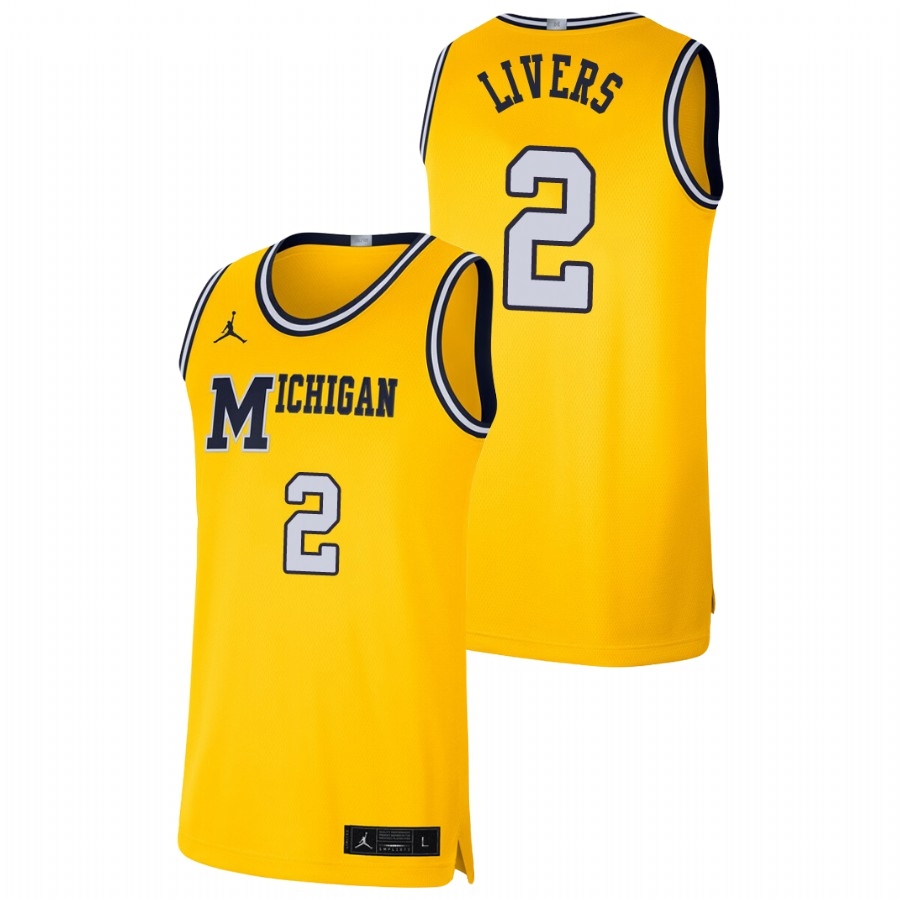Michigan Wolverines Men's NCAA Isaiah Livers #2 Maize Retro Limited College Basketball Jersey ZHH8649XV